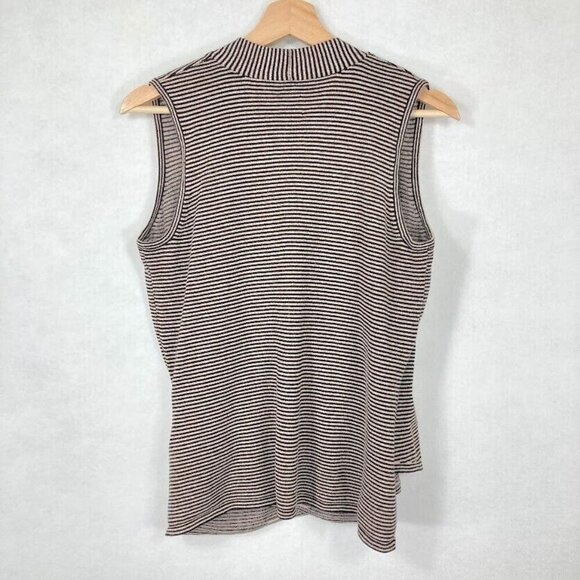 Nic + Zoe Vital Striped Wrap Tank Brown and Cream Size Med - Picture 6 of 9